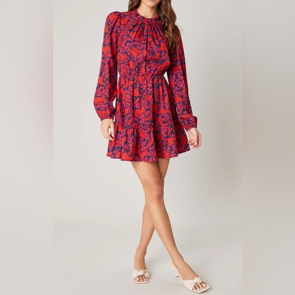 SUGAR-LIPS Mira Mar Floral Balloon Sleeve Dress M style number STD12970A - Picture 2 of 15